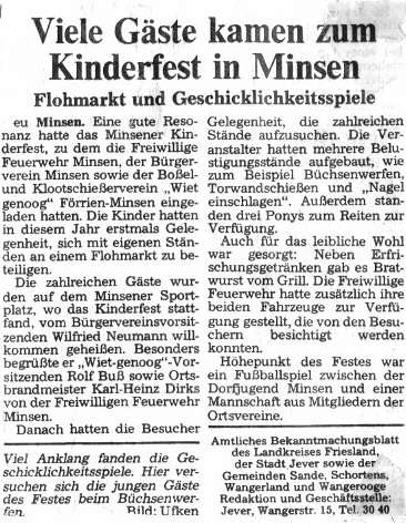 Kinderfest in Minsen (Text, gross)